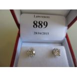 Pair of good quality 14ct white gold diamond solitaire stud earrings, approximately 0.84ct