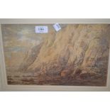 Frederick E.J. Goff, watercolour, view of Beachy Head, signed, bearing label verso, 13ins x 8ins