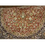 Modern tan ground Kashan pattern machine made carpet, 2.3m x 1.6m