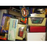 Collection of boxed die-cast model vehicles housed in two boxes