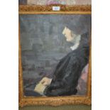 Daniel Dowling, signed oil on canvas, portrait of a seated lady, 20ins x 16ins