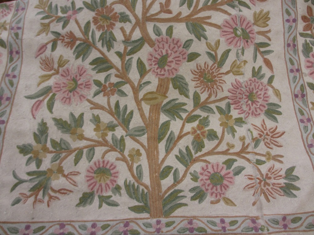 Aubusson style floral decorated wall hanging