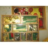 Quantity of Meccano construction kits in a wooden box