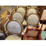 Similar set of five drawing room chairs with oval backs