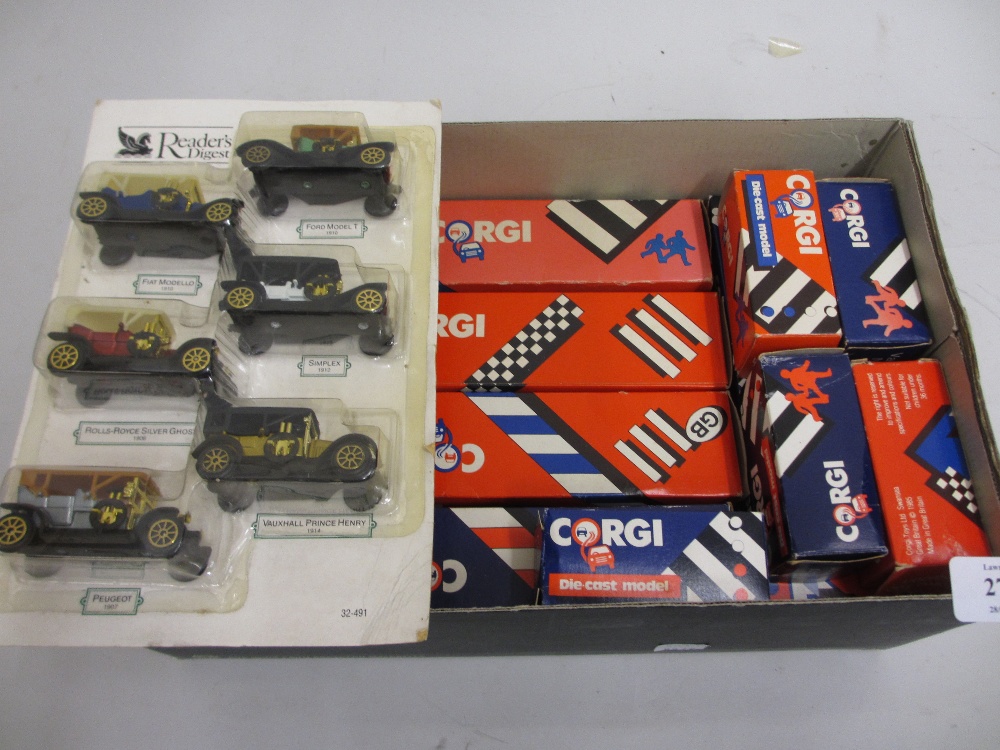 Quantity of boxed Corgi die-cast metal model vehicles, together with six other vehicles