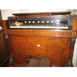 Victorian walnut cased pedal harmonium (a/f)