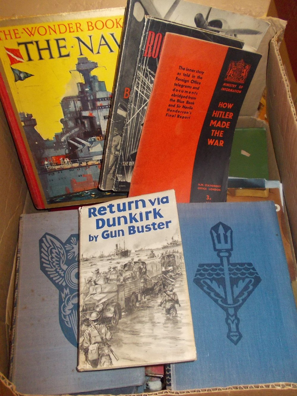 Box containing a quantity of various World War II related books