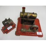 Mamod steam stationary engine together with another smaller model of a bench drill