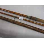 Early split cane fishing rod and a bamboo telescopic net handle
