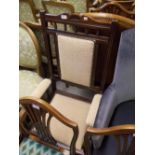 Late Victorian walnut and upholstered rocking chair