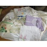 Quantity of various floral decorated table linen etc