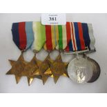 World War II medal group of six to J10091WL Fuller.AB.HMS Cardiff including '39 - '45 star, Africa