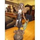 20th Century patinated bronze figure of a fairy