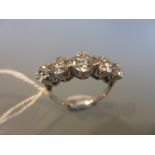 18ct White gold five stone graduated diamond ring, approximately 1.88ct