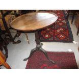 George III circular mahogany pedestal table on tripod support