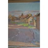 Lilian Buchanan R.W.A., signed oil, figures in a street, inscribed verso ' Sunshine and Shadow,