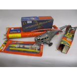 Frog mark IV Interceptor Fighter in original box, toy glider in original box, plastic toy