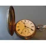 Silver cased full hunter pocket watch with key wind movement by John Atterbury, No. 6275