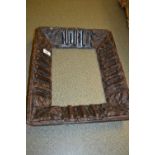 17th / 18th Century carved wood picture frame, sight size 11ins x 8ins
