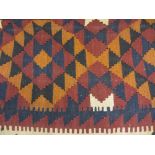 Red ground Kelim rug, 1.9m x 1m