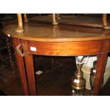 Early 19th Century mahogany and beech D-shaped dining table raised on square tapering supports with