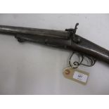 Antique 16 bore pin fire side by side shotgun