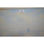 William Ayerst Ingram, watercolour, shipping at sea, signed, bearing gallery label verso, 17ins x