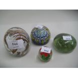 Millefiori paperweight, an Alum Bay Isle of Wight glass paperweight, small glass dump weight and