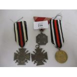 Group of four various German World War I medals