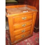 Pair of Victorian walnut table top Wellington chests, each with a galleried moulded top above four