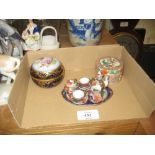 19th Century miniature cabaret set and other items of miniature porcelain and pottery