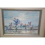 Robert Hay, 20th Century oil on board, Impressionist style, winter landscape, signed, 6ins x 8ins,