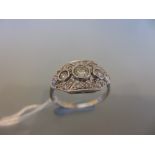 Art Deco style diamond dress ring of irregular octagonal form (approximately 0.85ct total)