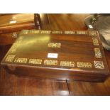 Victorian rosewood and mother of pearl inlaid writing box (a/f)