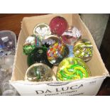 Quantity of various glass paperweights