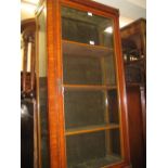 19th Century satinwood crossbanded and line inlaid single door display cabinet with four shelves on