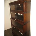 Oak Globe Wernicke four section bookcase