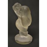 R. Lalique, ' Sirene ', small frosted glass figure of a mermaid in a seated position, 4ins high