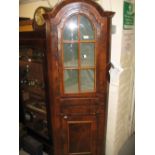 Small late 19th / early 20th Century walnut standing corner cabinet in Queen Anne style with a bar