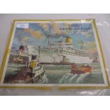 Boxed Victory wooden jigsaw puzzle, P & O liner ' Arcadia '
