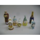 Collection of six modern Royal Worcester candle extinguishers, ' Mr Caudle ', ' Al ', ' Punch Young