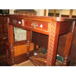 Reproduction mahogany two drawer writing table