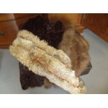 Medium brown fur jacket and a quantity of various fur stoles