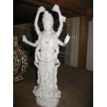 19th or 20th Century Chinese blanc de chine porcelain figure of Quan Yin, 13.5ins high