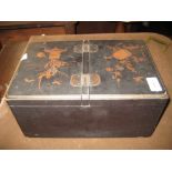 Late 19th Century Japanese lacquer tea caddy and a similar glove box