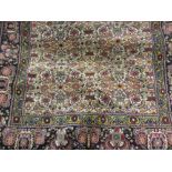 Indo Persian rug with all-over Herati design on an ivory ground with borders