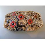 Art Deco rectangular paste set brooch