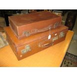 Two leather suitcases