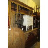 19th Century carved oak dresser with a boarded shelf back incorporating cupboard doors above a