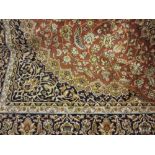 Modern tan ground Kashan pattern machine made carpet, 2.3m x 1.